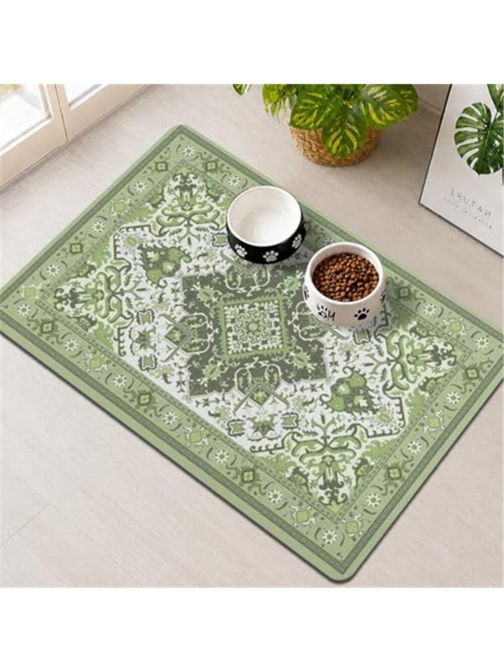 Pet Feeding Mat for Floors Waterproof Dog Mat for Food and Water Absorbent
